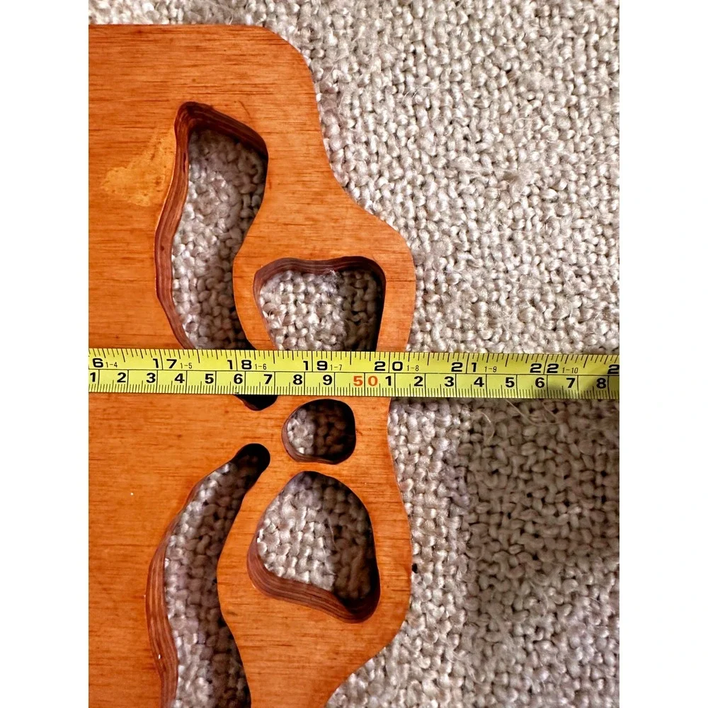 Brown Wood Wall Shelf/Rack with Bow Cutout/Spoon Display/Votive Holder/Hooks